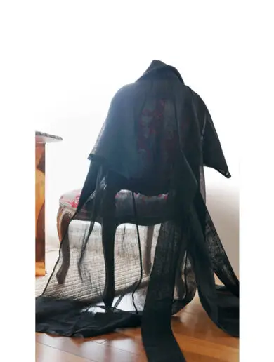 Long Black Linen Kimono