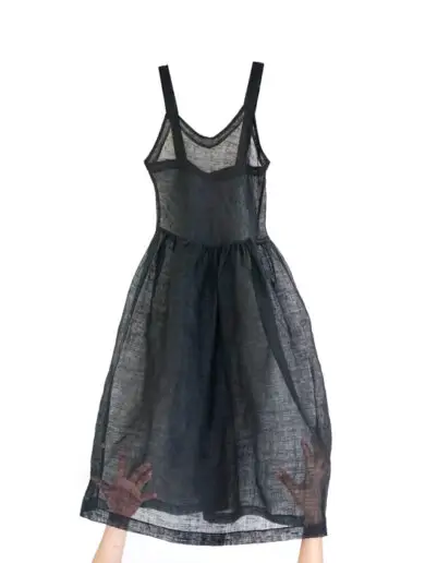 Black Linen Night Dress