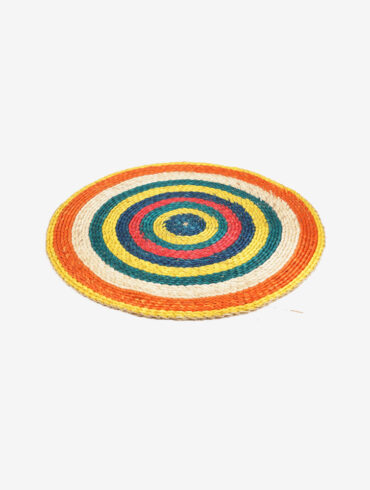 Medium Round Abaca Entrada Mat | Multicolor