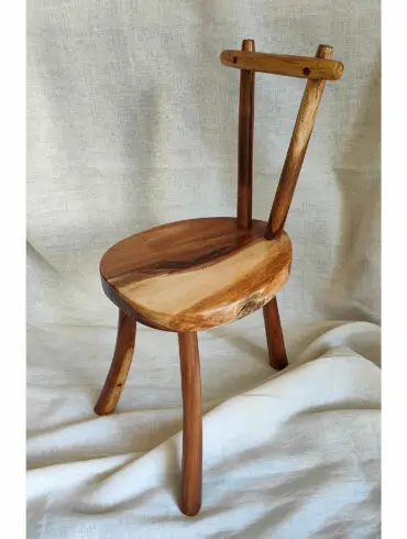 Three-legged Acacia Chair