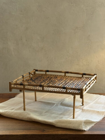 Scorched Bamboo Tray with Stand