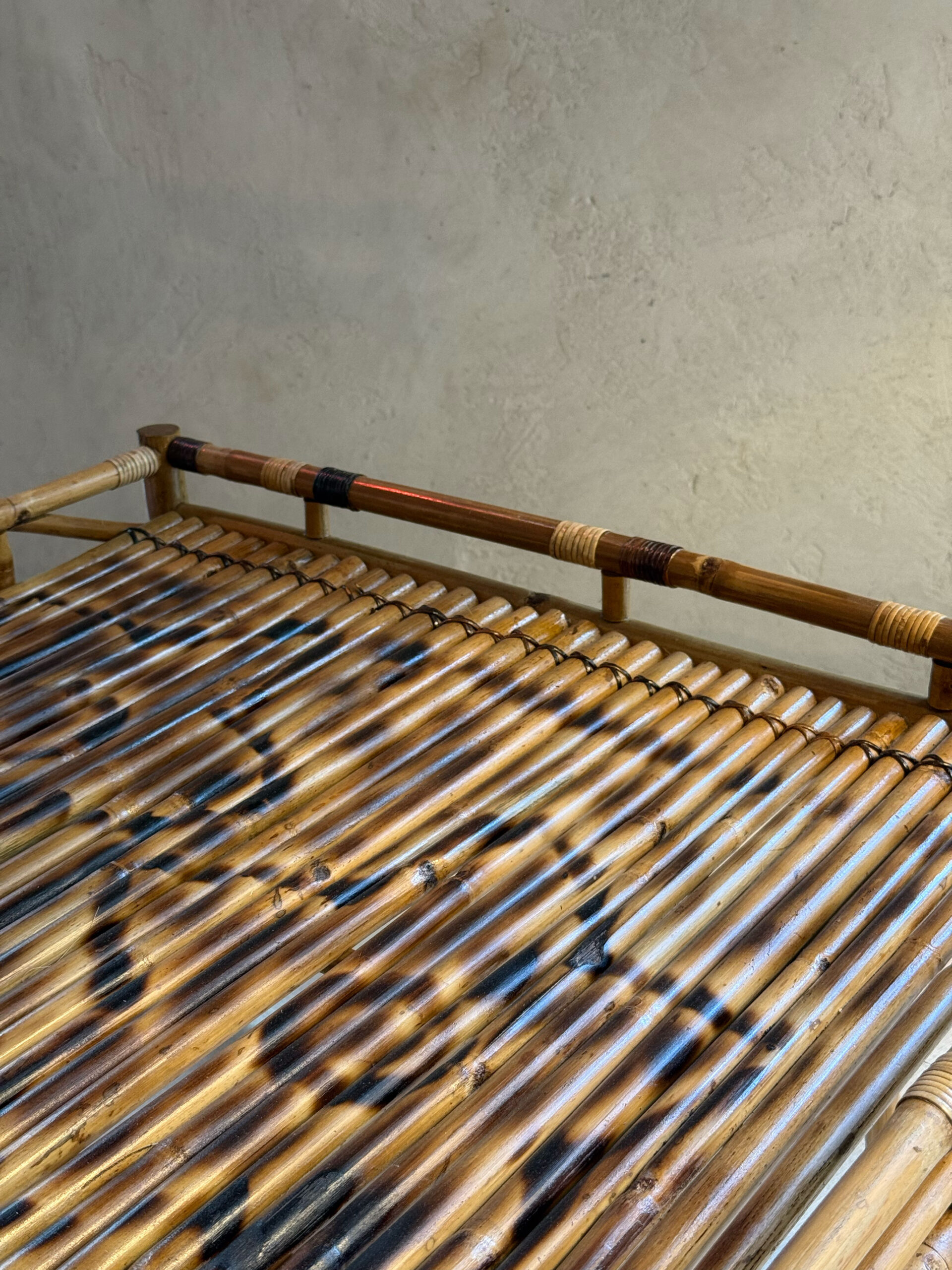 Scorched Bamboo Tray with Stand - Image 2